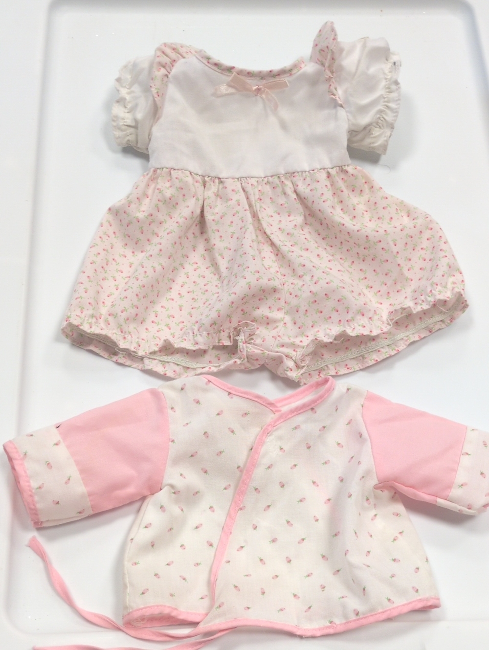 Pink Floral Doll Dress & Wrap-Top Set for Dolls